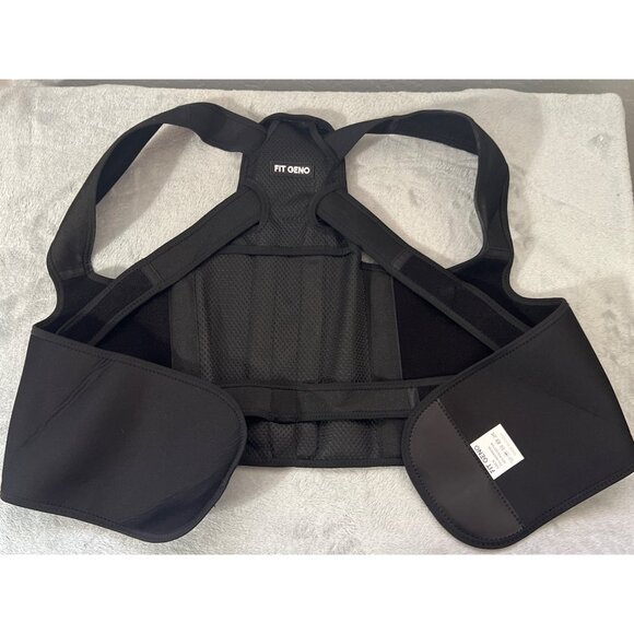 Adjustable Fit Geno Posture Corrector For Upper Back Support Unisex Size M Black - Picture 2 of 5